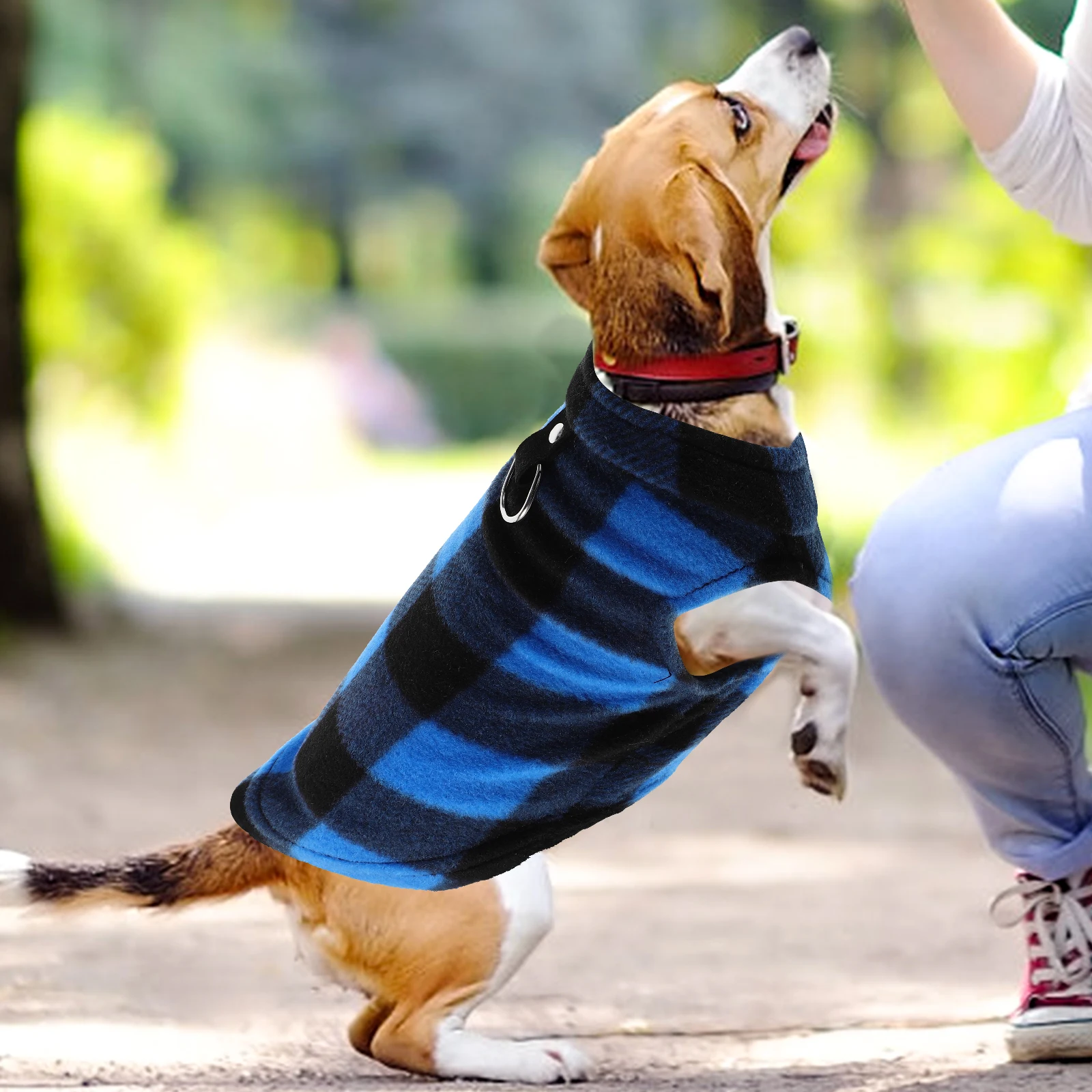 

Fleece Vest Dog Sweater Winter Coat Pet Supplies Sleeveless Jacket D Ring Harness Small Medium Dog Clothes Fashion