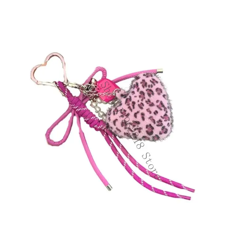 حقيبة أنيقة قلادة كيرينغ ستار أفخم القلب حبل مضفر حقيبة سلسلة مفاتيح العرافة لحقيبة الظهر محفظة حقيبة يد الديكور 066F #4