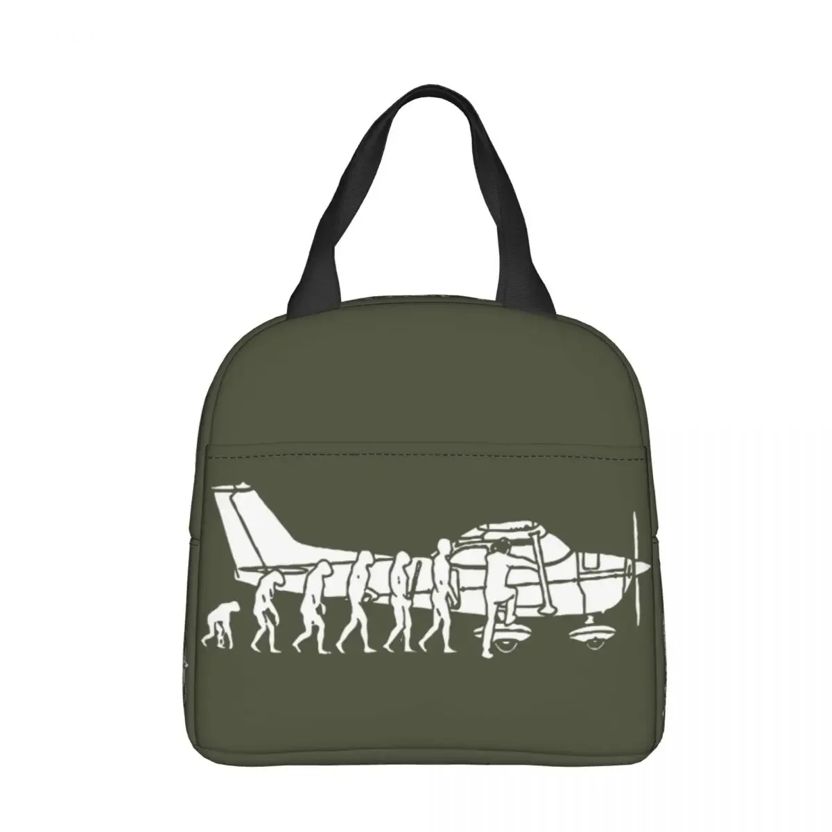 Evolution Cessna Pilot Airplane Insulated Lunch Bags Cooler Bag Aviation Plane Fighter Tote Lunch Box Food Handbags Work Travel