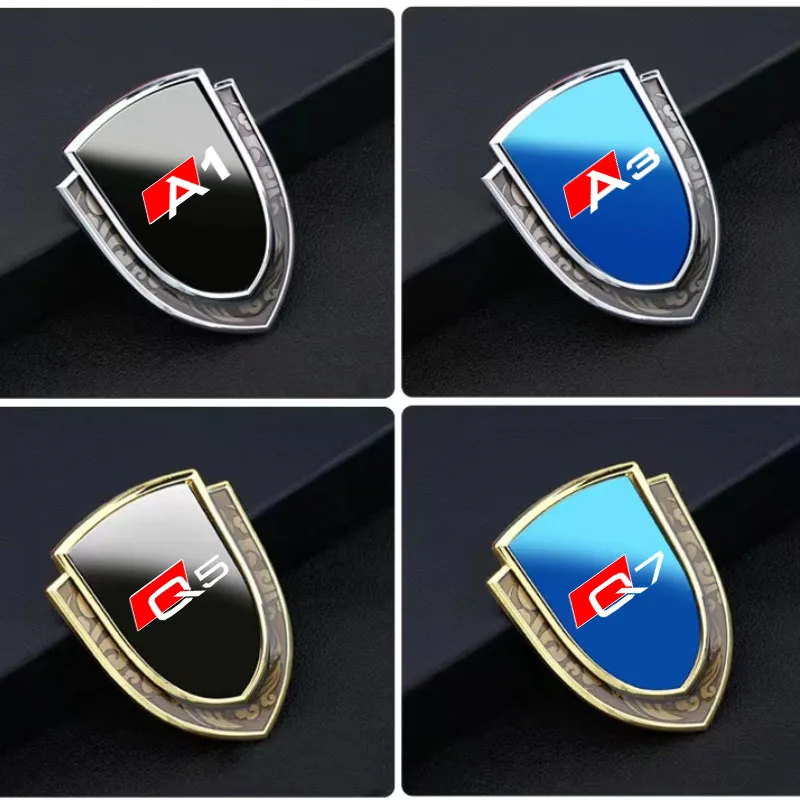 

Metal Shield Sticker Car Trunk Window Side Emblem Decorative Badge Decal for A3 A4 A5 A6 A7 A8 Q3 Q5 Q7 Q8 Auto Accessories