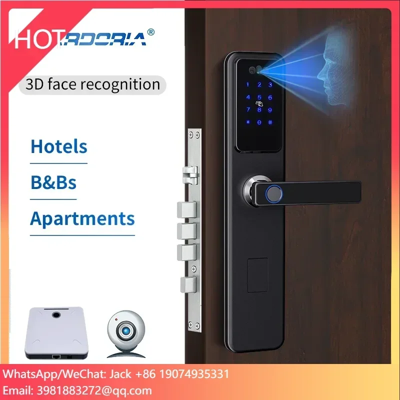 

3D Face & Fingerprint Recognition Smart Door Lock App Remote Control Cerradura Inteligente Fechadura De Porta for Home Use