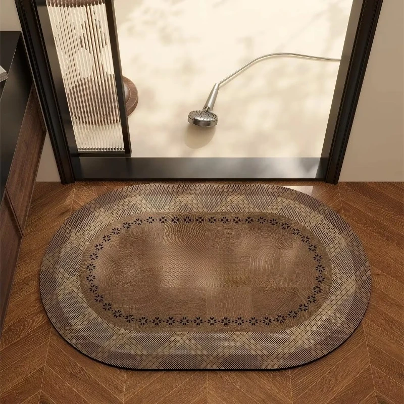 Medieval Style Bathroom Floor Rug, Durable Stain Resistant Quick Dry Easy Clean Household Mat