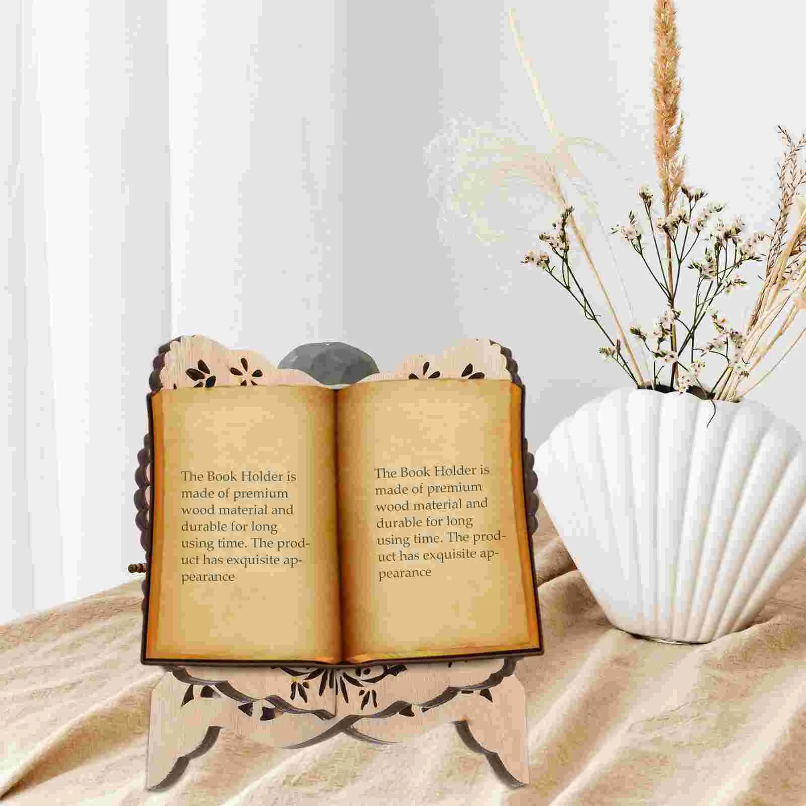 2 Pcs Bible Bookshelf While Married Wooden Recipe Holder Magnetic Quran Cooking Stand Student Display Bracket