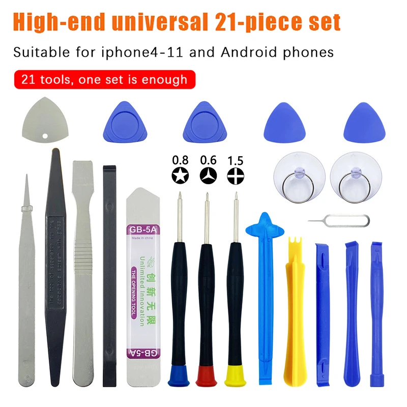 21 In 1 Mobile Phone Repair Tools Kit For Apple Android Set Screwdriver Combination Skid Multi Function Disassembly Kit