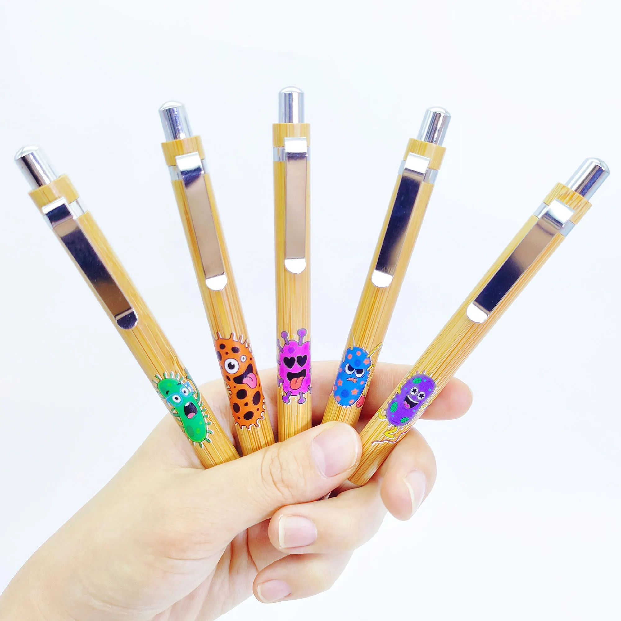 

7pcs/14pcs Creative Bacterial Shaped Ballpoint Pen Health Record Stationery Student Signature Ballpoint Pen.