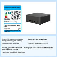 Intel Lenovo Baiying NUC Mini PC Windows 11 Pocket Host Commercial Home Desktop PC Core 13th Generation i7-13620H 16GB RAM