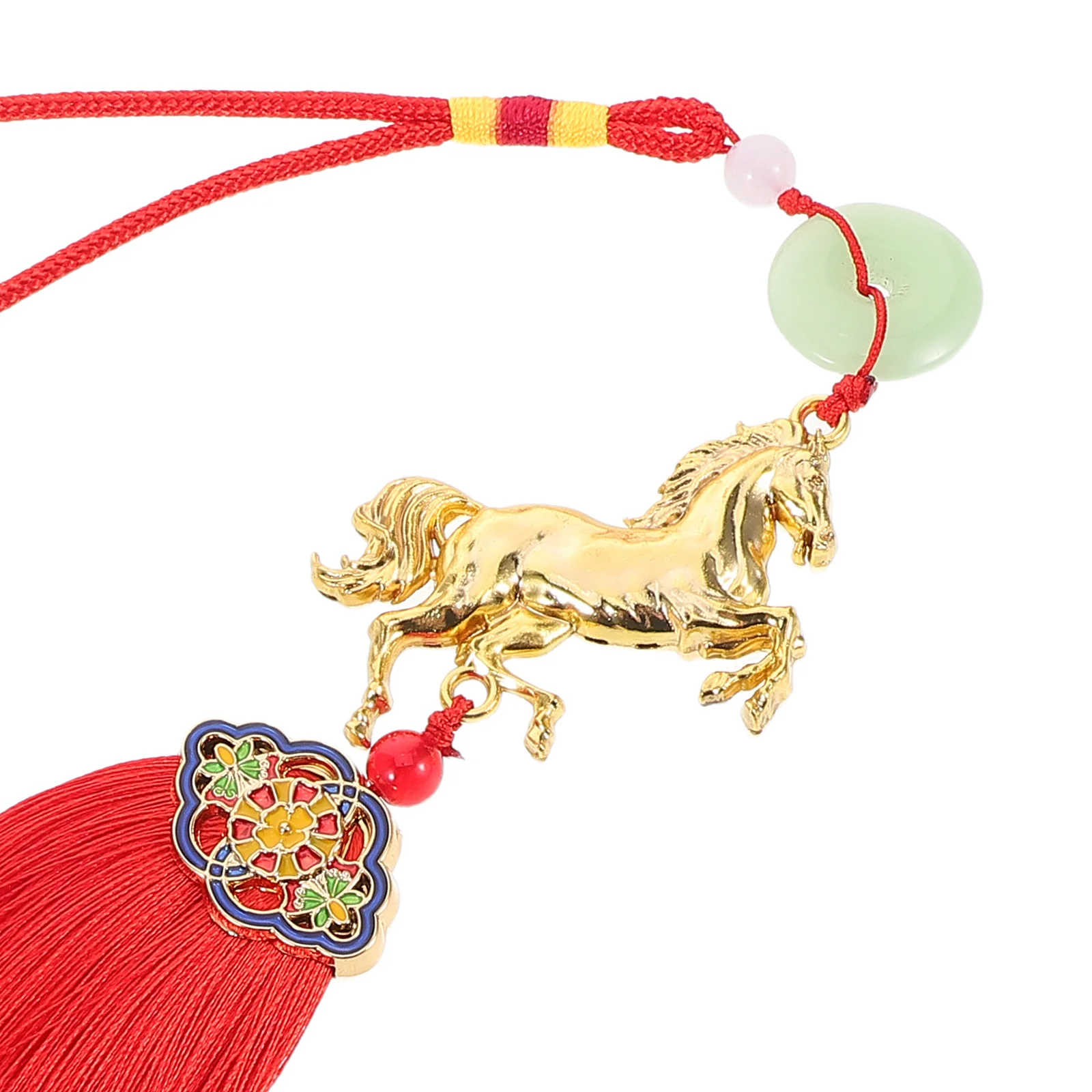 Zodiac Horse Pendant Red Chinese Knot Tassel Decor Feng Shui Hanging Ornament Home Office Spring Festival 2026 Decoration