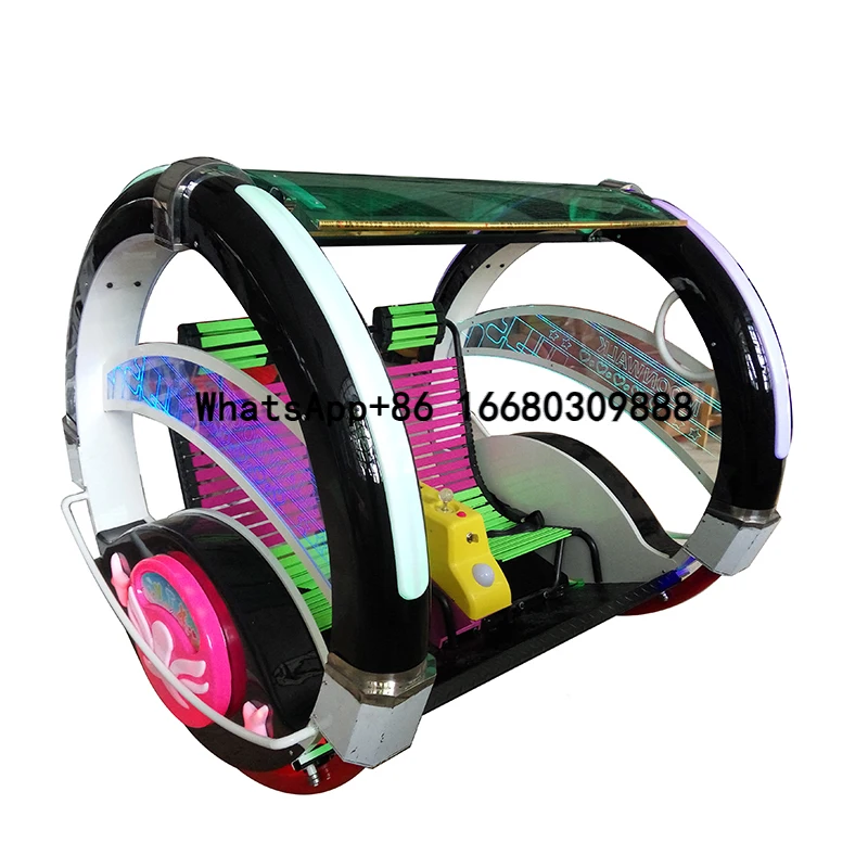 

2 Players Ride on Happy Rolling Car Outdoor Rotating Balance 360 Happy Rolling Car with Lights