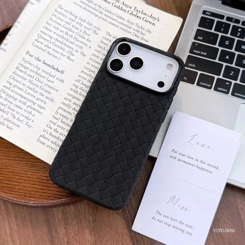 

Braided Textured Shockproof Phone Case For IPhone 17 Air 16E 16 15 14 13 12 Pro Max Plus Silicone Grid Breathable Cooling Cover