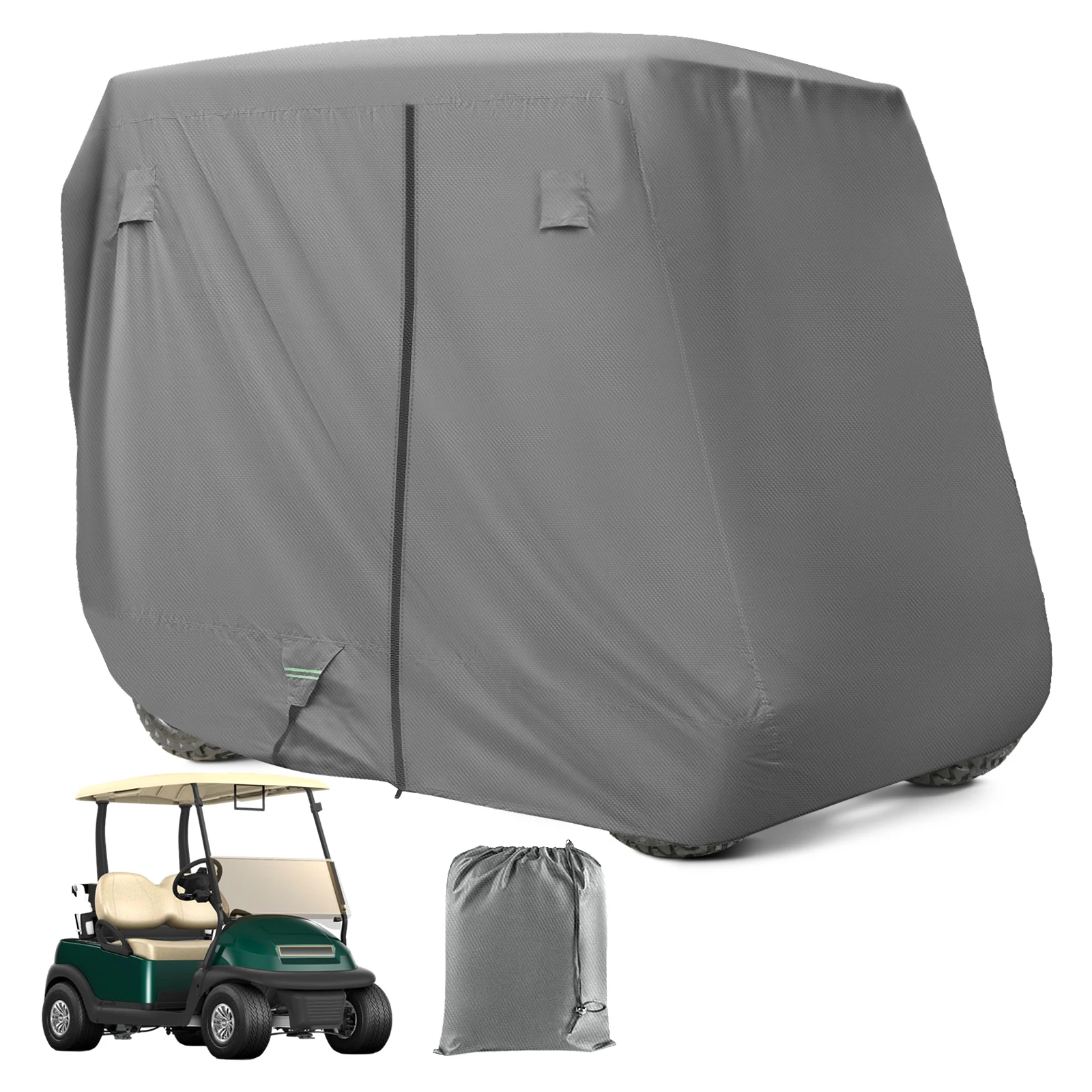 2/4 Passengers Golf Cart Cover 600D PU Polyester Full Cover For most Club Car EZGO YAMAHA Golf Cart Weatherproof Sunproof