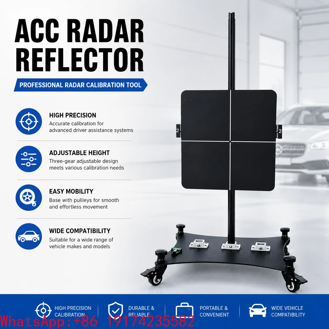 Universal ACC Radar Reflector Plate ADAS Calibration Tool for Volkswagen Audi BMW Porsche Geely NIO