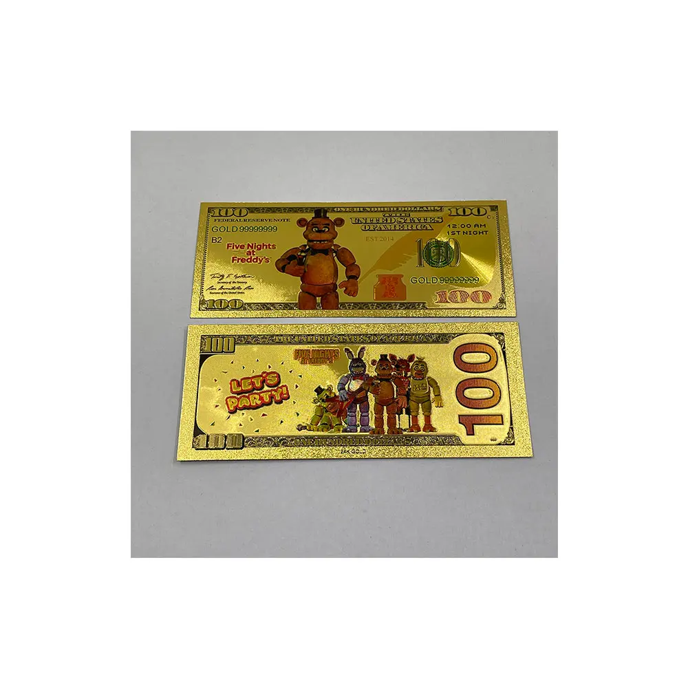 Game Anime Cartoon gold banknotes Horror Game FNAF-Five-nights-At-Freddys For Fans Kids Holiday Gifts