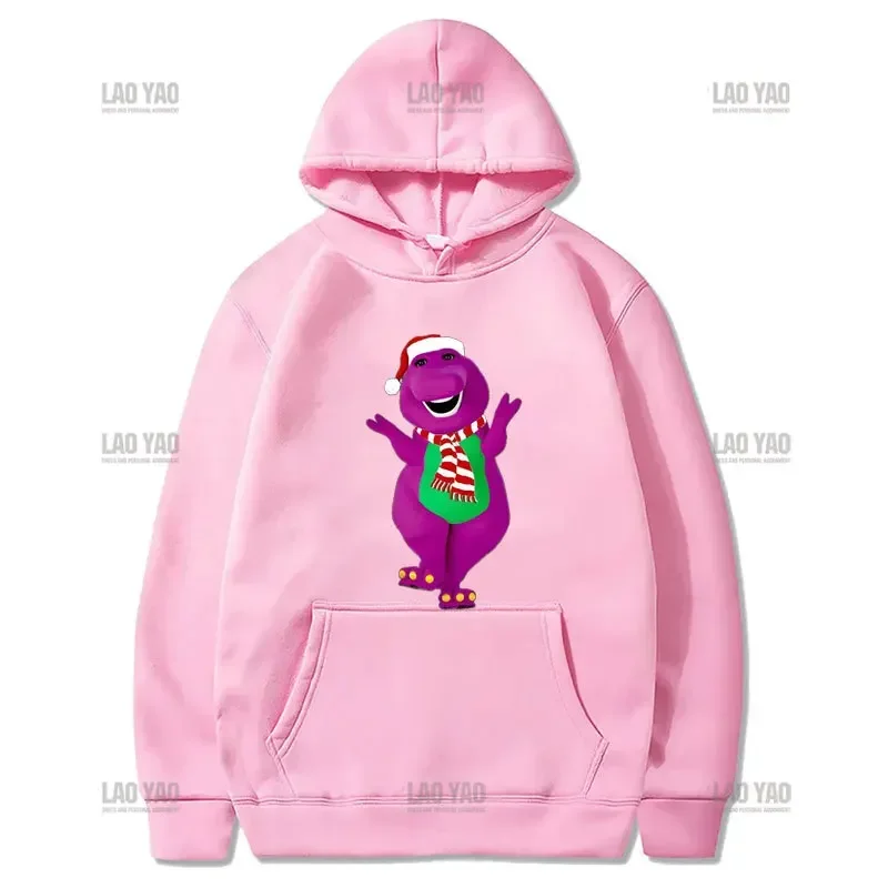 Barney (Barney & Friends) Serie Cartoon Herbst Hoodie niedlichen Grafik Langarm Sweatshirt Mode lässig Street Style