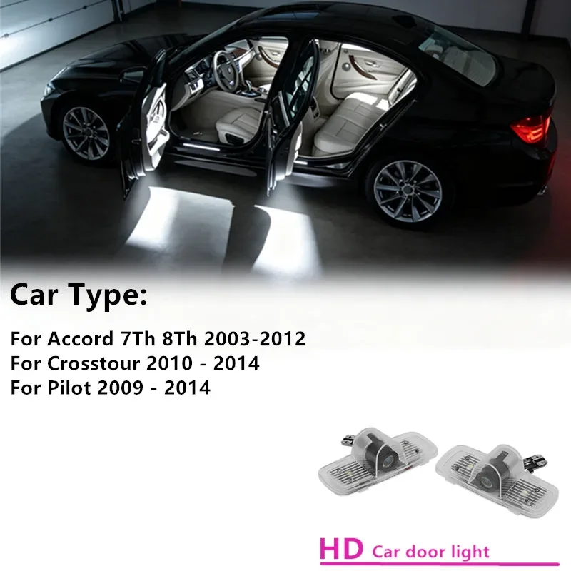 LED Car Door Interior Ghost Shadow Welcome Warning Light For Honda Accord 7Th 8Th Crosstour Pilot Accessories