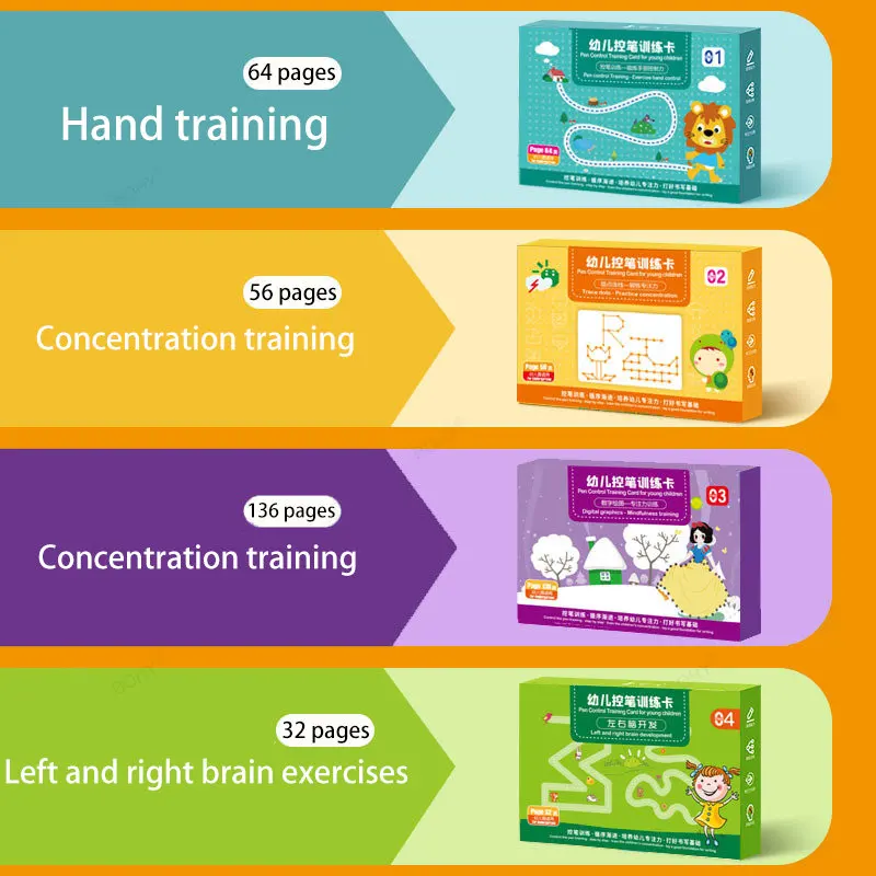 Drawing Book Toddler Learning Magical Tracing Workbook Reusable Calligraphy Copybook Practice Children Montessori Drawing Toy