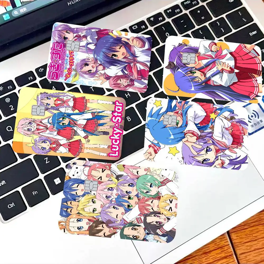 Anime Lucky Star Anime Spend or Save Funny Shell On Off Ultra Thin No Fade Sticker Skin Cover Film for Debit Credit Card