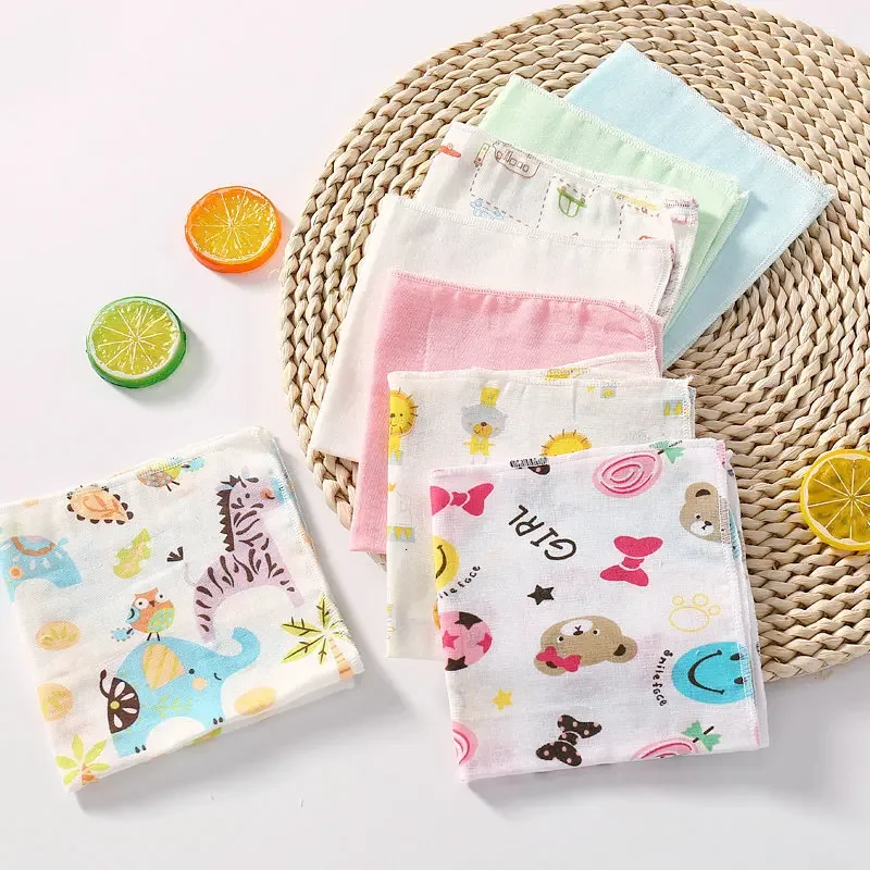 8pcs/lot Newborn Soft Baby Towels Bath Face Baby Double Gauze Square Towel Feeding Towel Cotton Handkerchief