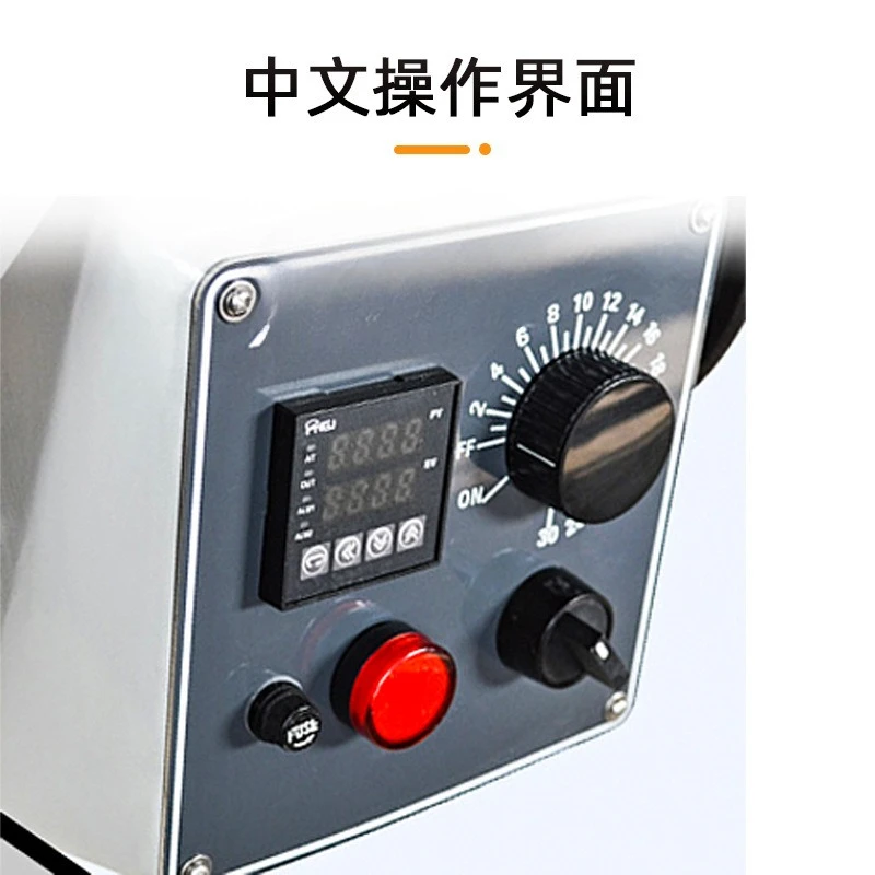 Digital display electronic temperature control, timing phase sample inlay machine
