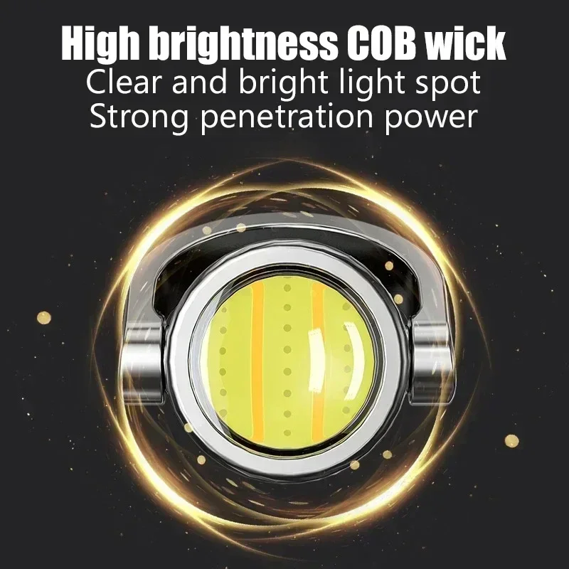 ミニ充電式キーホルダー懐中電灯 800LM EDC COB 作業灯トーチ超高輝度ミニポータブルランタン、探検やハイキングに