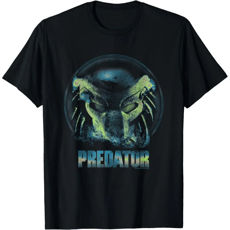 

Retro Predator Big Face 0412 Sci-Fi Gift T-Shirt Alien Monster hunter printed Short Sleeve Graphic clothes All size tops S-6XL