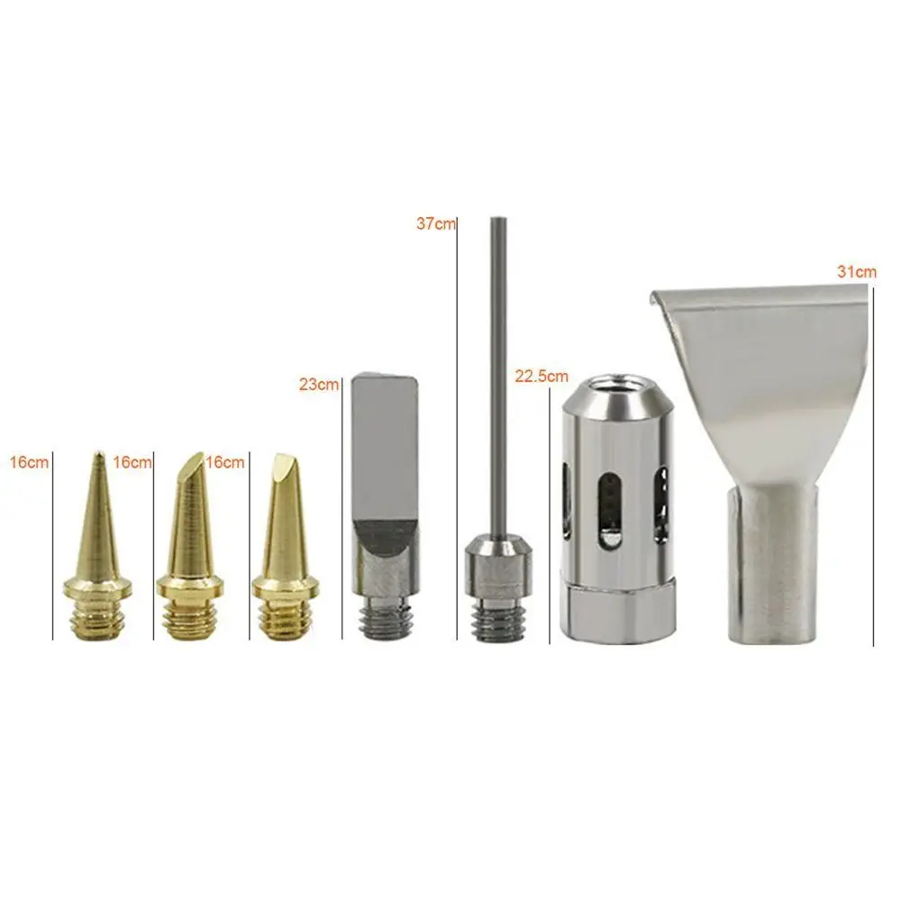 HS-1115K 5/7PCS Butane Gas Soldering Iron Kit Welding Torch Pen Tool Copper+Iron Gas Welding Kit Gas Soldering Iron Head