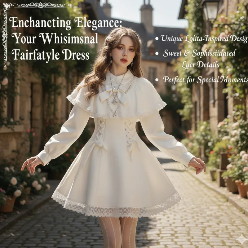 

Rose Butler JSK Dresses Girl 2 Layered Cloak Y2K Ballet Lolita Sweet Pure Desire Y2k Aesthetic Soft Loose A-Line Dresses New