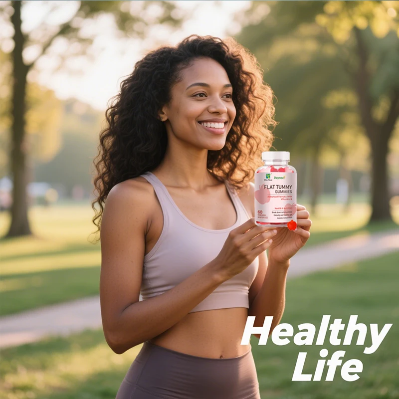 

Apple flavored flat belly gummies promote digestive health regulate gastrointestinal function improve metabolism