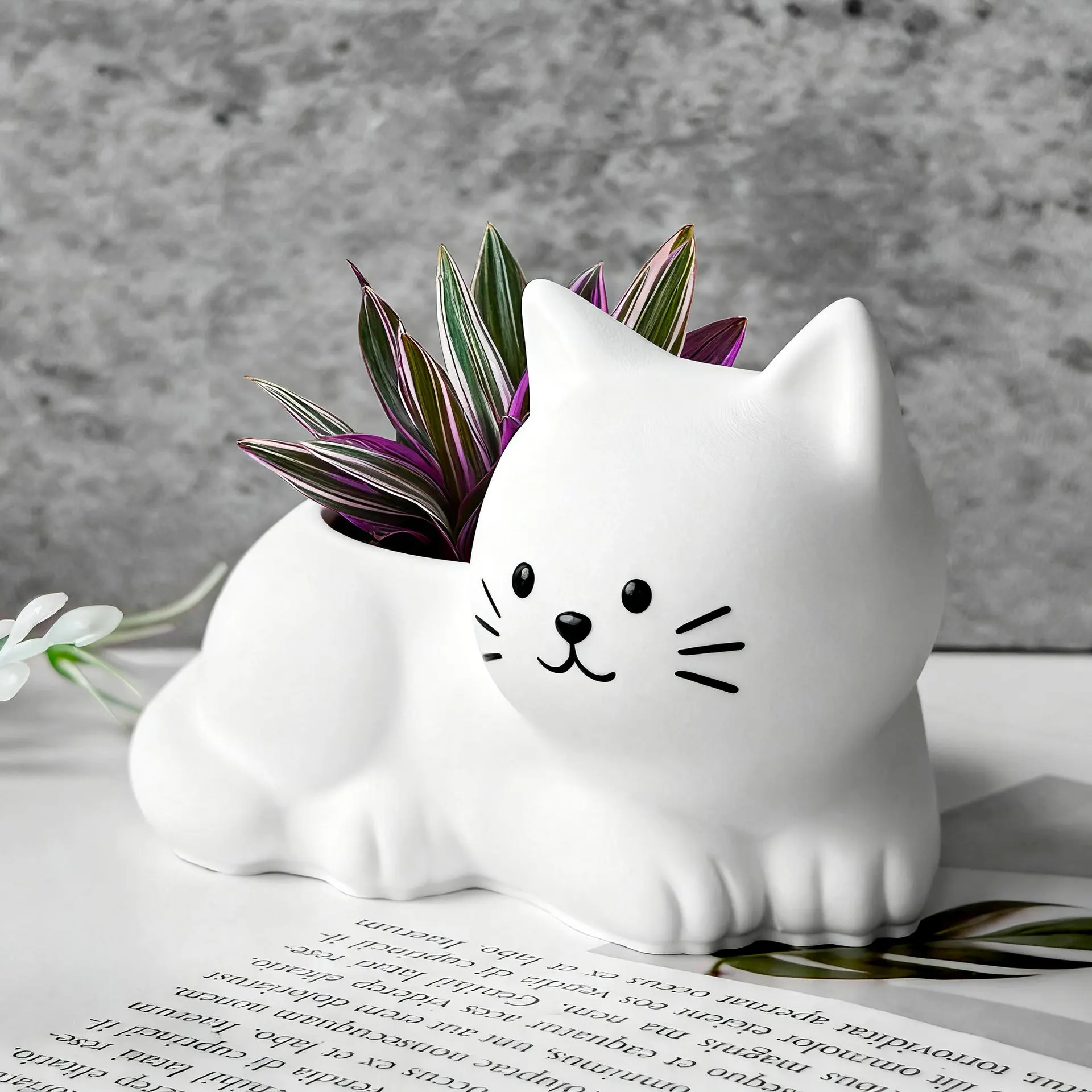 

Cartoon Cat Gypsum Vase Silicone Mold Kitten Form Cup Wax Storage Box Molds Garden Potted Plant Flowerpot Mould