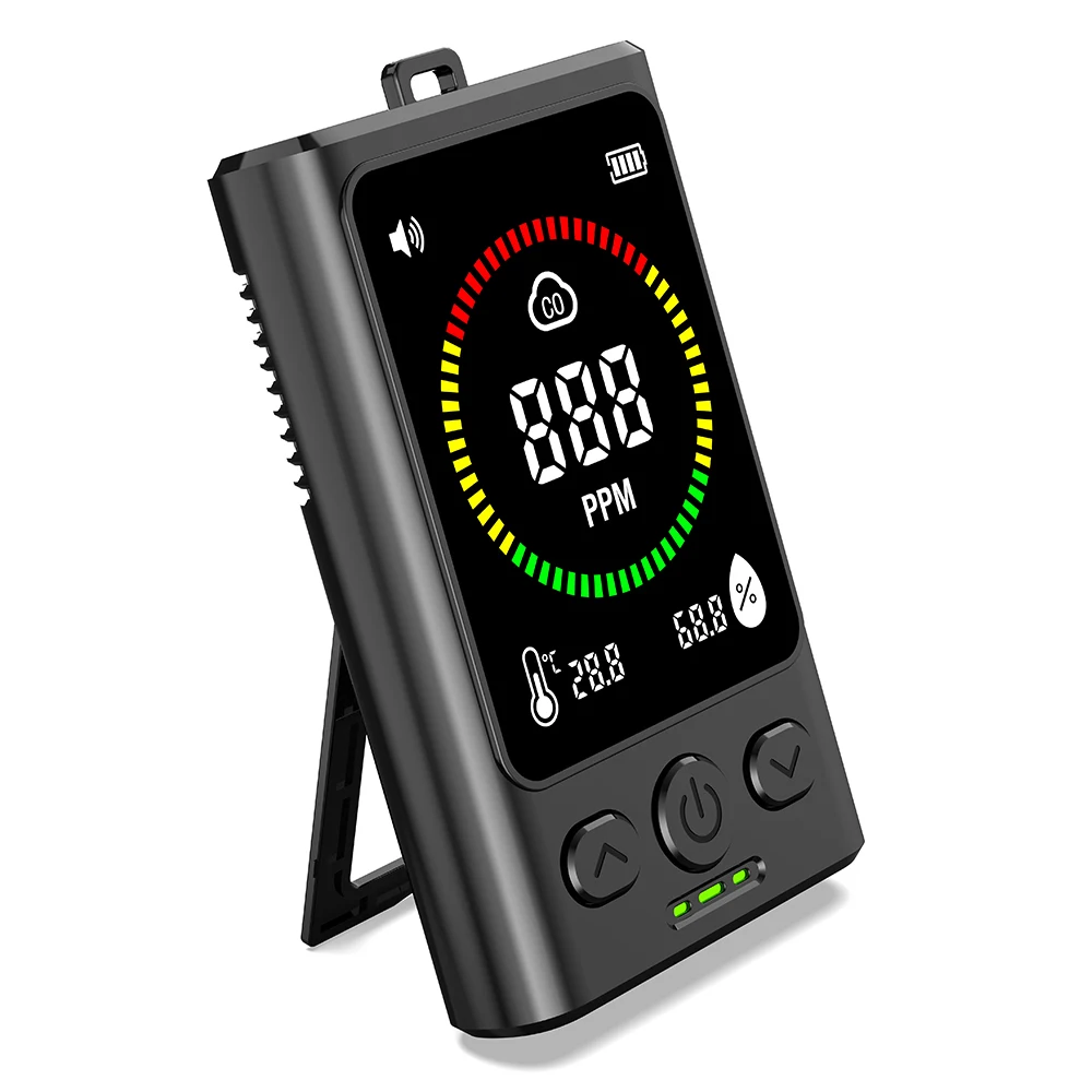 Portable Carbon Monoxide Detector 3 in 1 CO Detector  LCD Display Air Quality Detector for Home Travel Hotel Indoor Offices