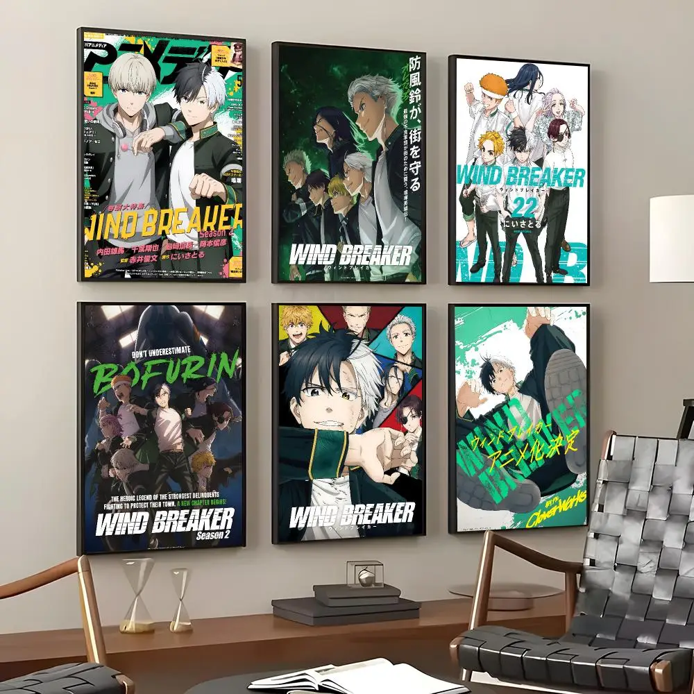 Manga WIND BREAKER Poster Self-Adhesive Waterproof Wall Stickers, Coffee Bar Home Wall Decor