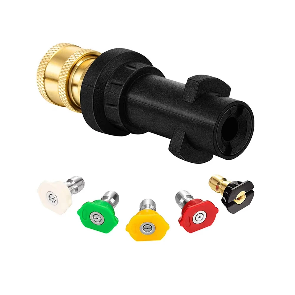 

6-Piece Set Car Accessories1800psi Electric High Pressure Washer Adapter For karcher k2k3k4k5k6k7 Nozzle for Spray Gun Water Car