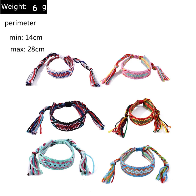 Aihua Heißer Verkauf Boho Bunte Handarbeit Gewebt Seil String Gestrickte Armband Armreifen Unisex Freundschaft Kinder Glück Schmuck Geschenke – Detail 28