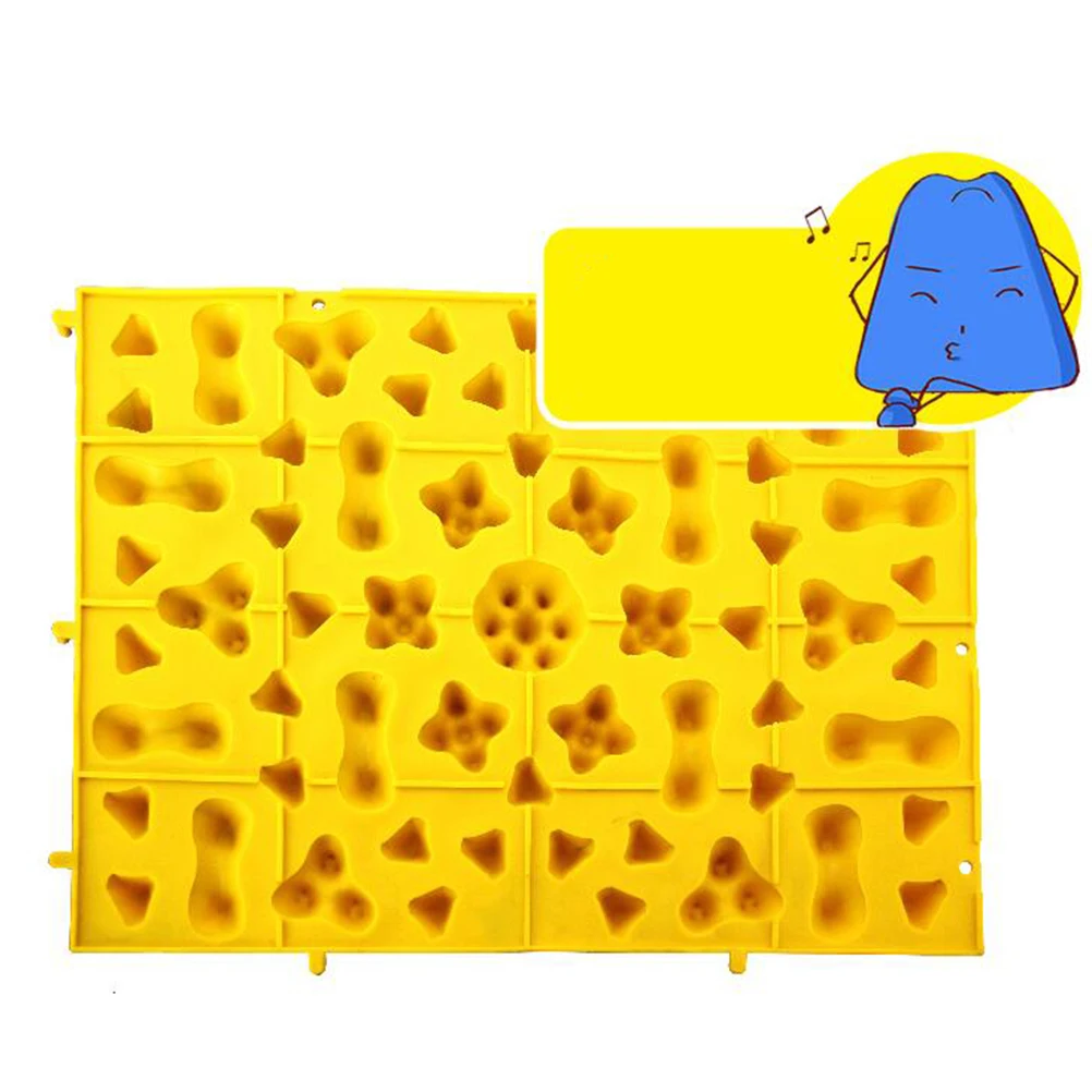 

4pcs Foot Massage Mat Tpe Acupressure Pad For Fatigue Relief Circulation Office Home Senior Use Yellow Foldable Massage Plate