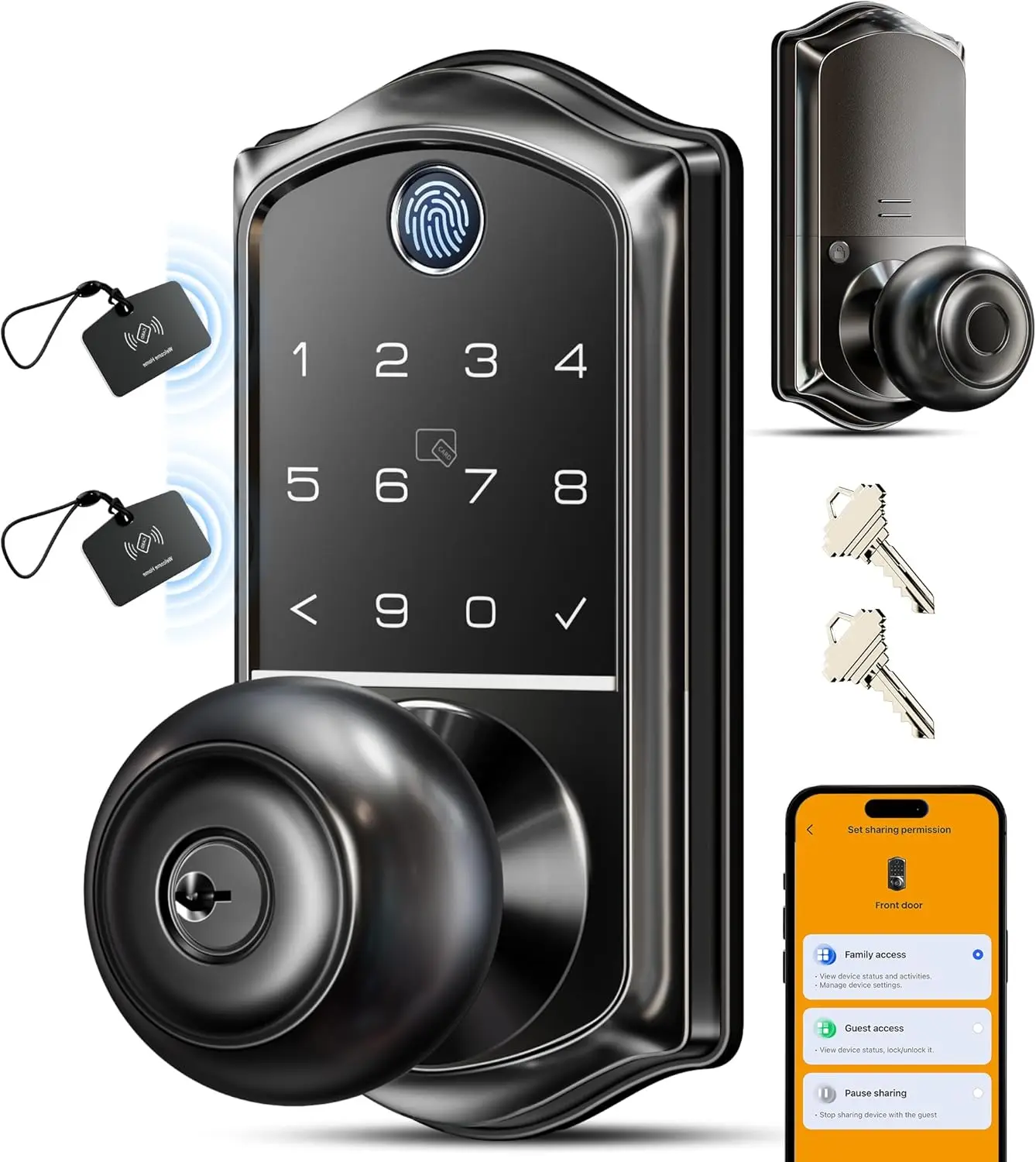 veise-ve018-smart-knob-handle-lock-fingerprint-app-control-keyless-entry-for-front-door-and-bedroom