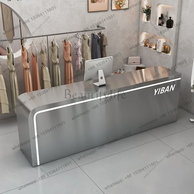 LSNordic Minimalism Reception Desks Modern Silver Luxury Design Bar Counter Fitness Room Outfit Shop Furniture Ontvangstbalie FY