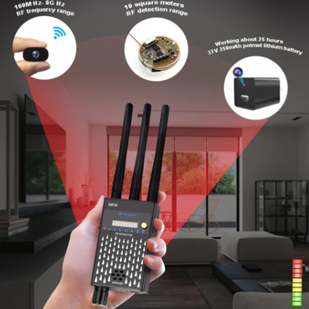 Protable G618 GPS 무선 신호 감지기 청취 방지 및 엿보기 방지 숨겨진 WiFi 카메라 감지기