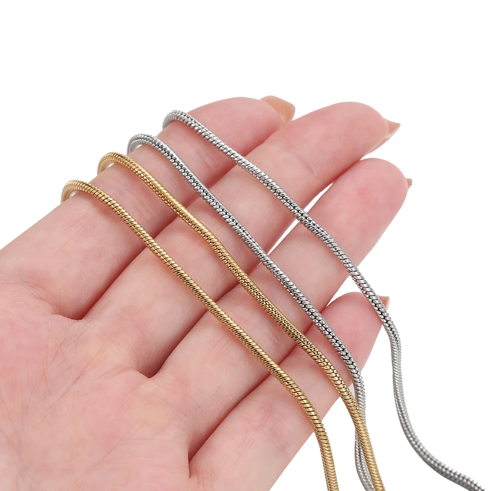 

1 метр/упак. цепочка в виде змеи из нержавеющей стали 0,9/1,2/1,5/2 мм, цепочки для ожерелья для DIY, ожерелья, браслеты, аксессуары для изготовления ювелирных изделий