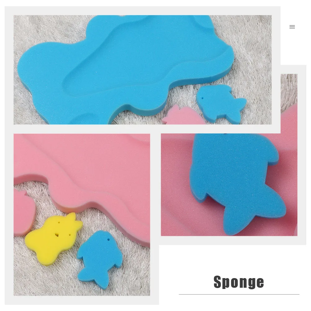 

2pcs Baby Sponge Cushions Newborn Anti-Slip Pads Infant Bath Sponge Mat For Bath Supplies Non-Skid Bathing Mat Gift Idea For