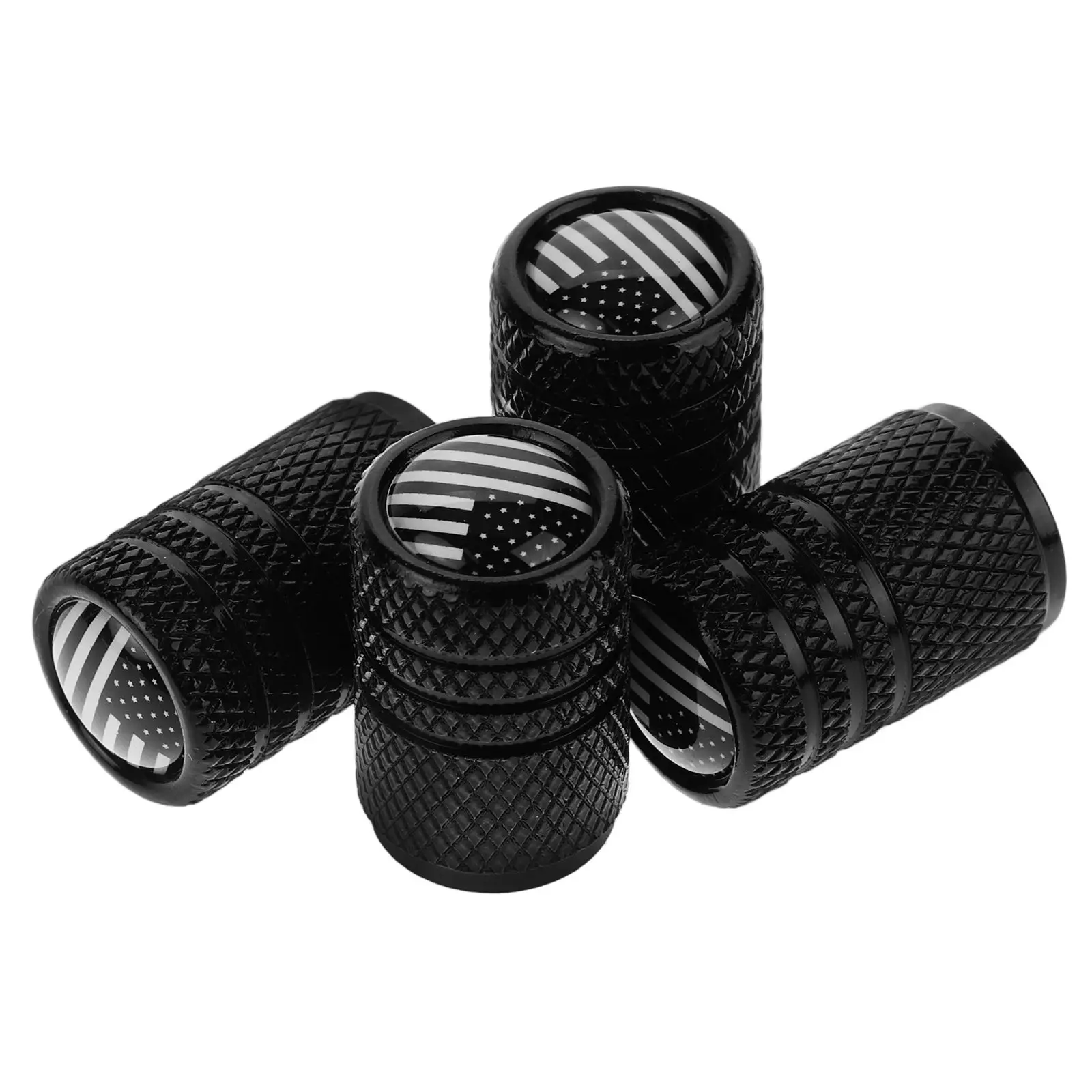 

4pcs Tire Stem Aluminum Alloy American Flag Car Caps Valve American Flag Tire Valve Caps Core Dust Protection