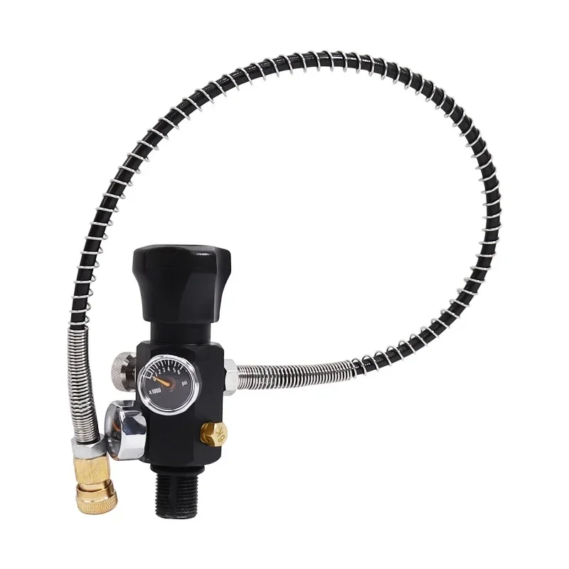 Acecare 1.1L اسطوانة ألياف الكربون الصغيرة 4500Psi 300Bar مع صمام تنظيم زجاجة الهواء المضغوط خزان HPA للغوص