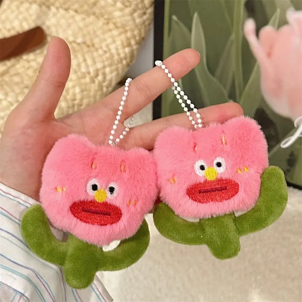 Cartoon Plush Pendant Creative Hangings Ornament Pink Flower Bag Pendant Bag Accessories Key Pendant Car Keys Accessories