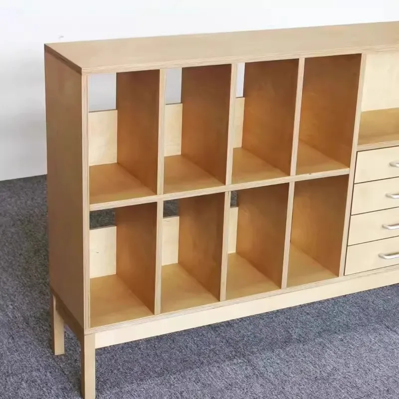 Floor-to-ceiling solid wood lattice cabinet partition rack simple display storage cabinet