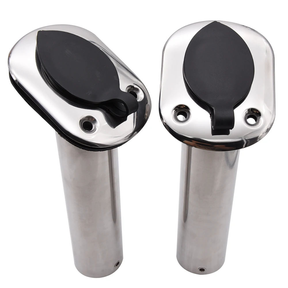 15-30-90度ロッドポッド2個ステンレス鋼製釣り竿フラッシュマウントボート釣り竿ホルダー（マリンボートアクセサリー用）