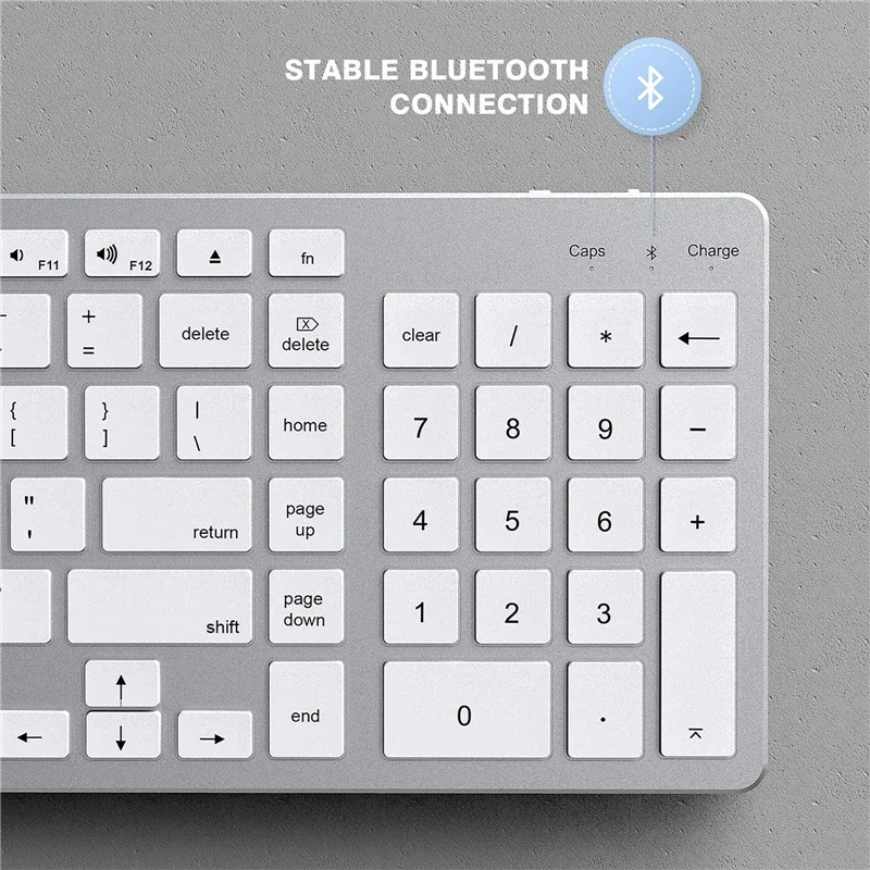 Ultra Slim Wireless Bluetooth Keyboard Compatible for Mac OS/iOS/iPad OS Rechargeable Key Board for MacBook