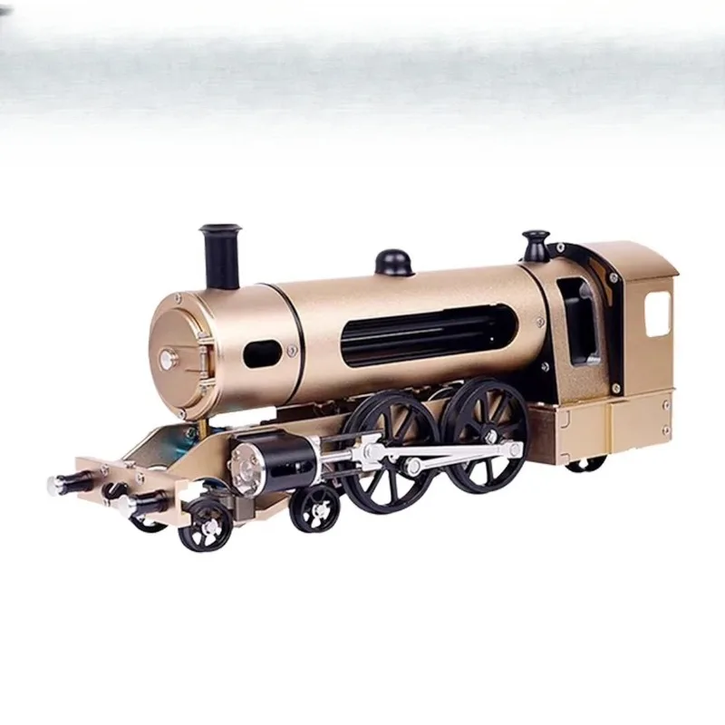 Two-wheel steam train engine model assembly