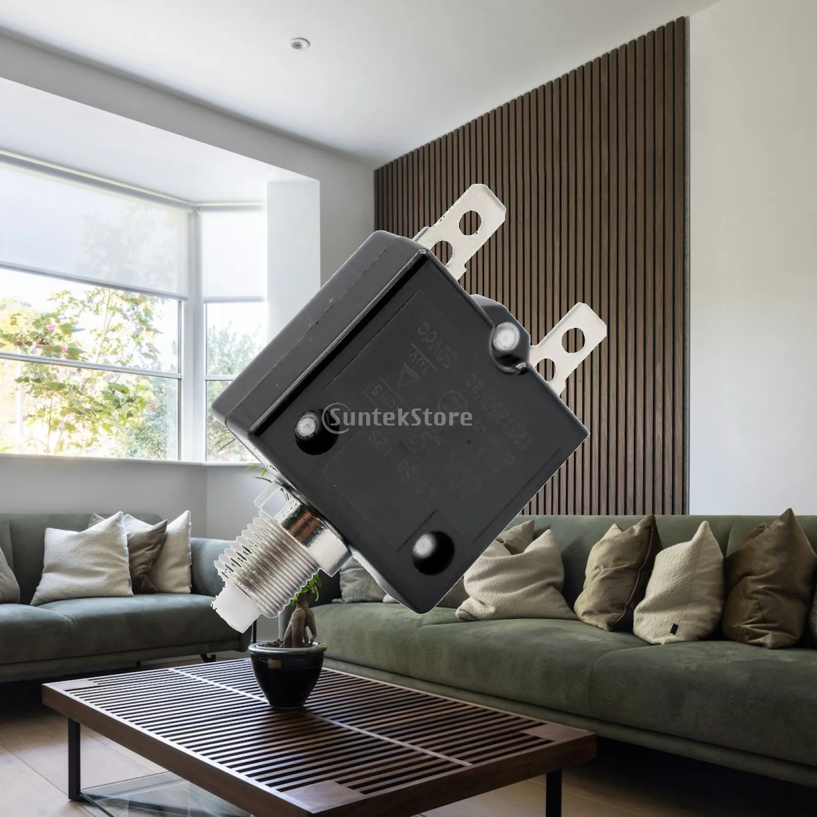 Resettable Panel Mount Circuit Breaker with Push Button Fuse Holder High Sensitivity Car Boat RV Quick Connect Terminals