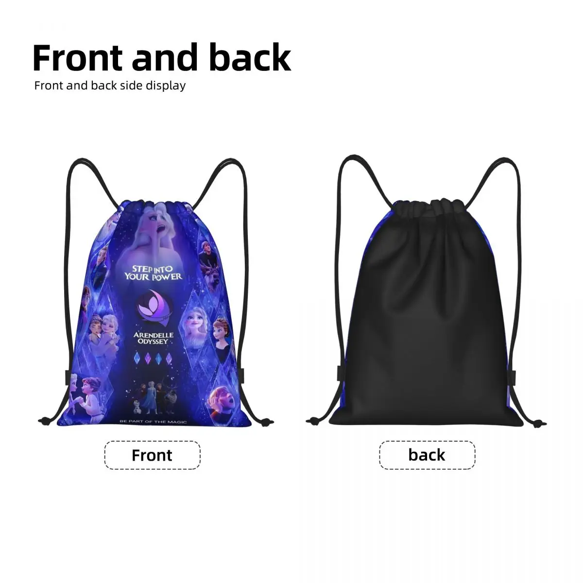 Custom Frozen Elsa Princess Drawstring Bags for Training Yoga Backpacks Women Men Animated Sports Gym Sackpack