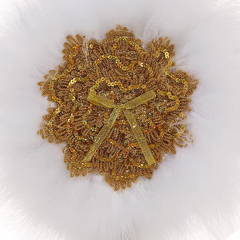 مروحة ريش زفاف، مروحة زفاف مزينة بفيونكة ذهبية، مناسبة لمحبي الرقص والخطوبة والولائم