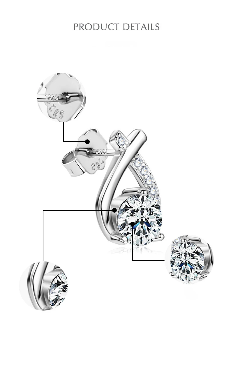 VVS1 D Color Moissanite Cross Earrings For Women 925 Sterling Silver Stud Earring Wedding Luxury Jewelry Gift pendiente