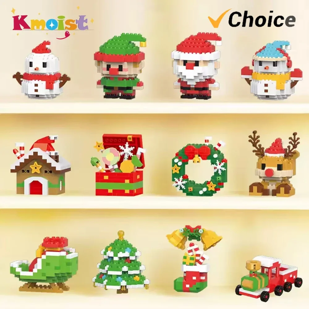 Christmas Gifts Building Block Series Santa Claus Reindeer Puzzle Assembling Bricks Xmas Party Table Decoration Children's Toys image 2